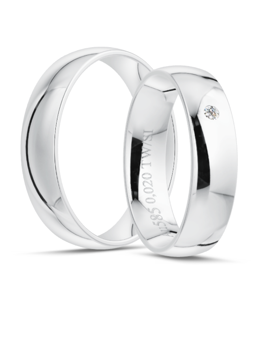 Klassische Trauringe in Weißgold, Brillanten, 333er Gold, 375er Gold, 585er Gold, 750er Gold