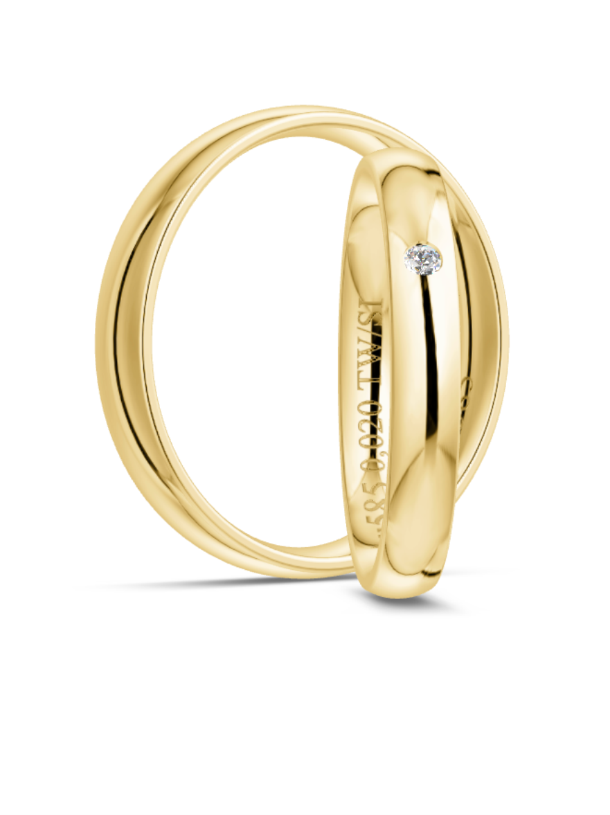 Klassische Trauringe in Gelbgold