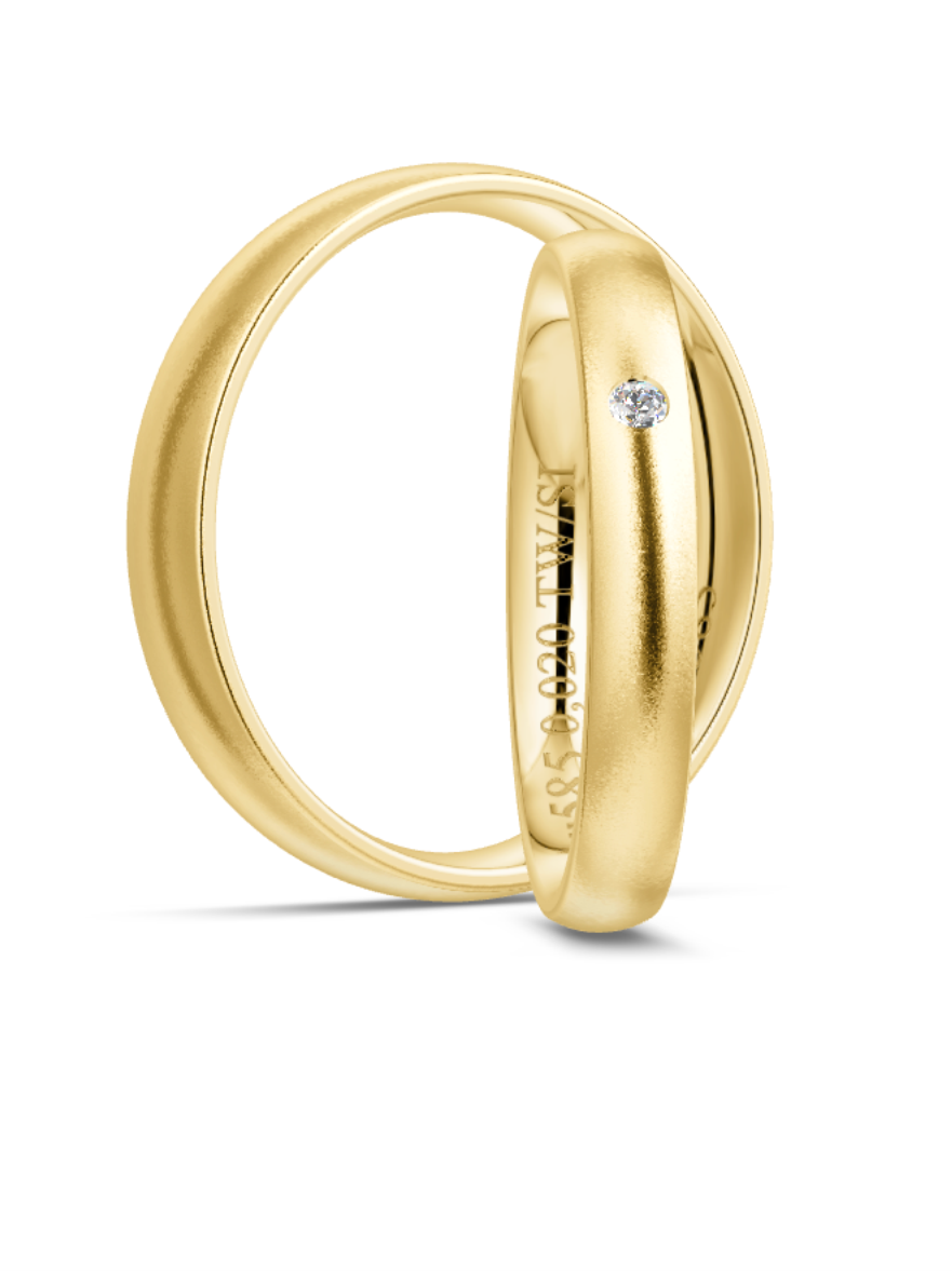 Klassische Trauringe in Gelbgold