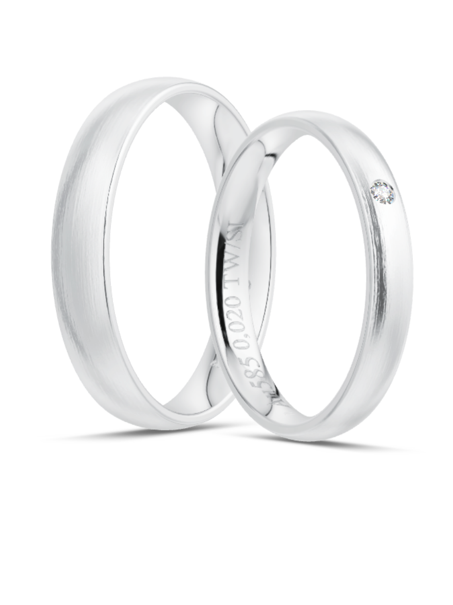 Klassische Trauringe in Weißgold