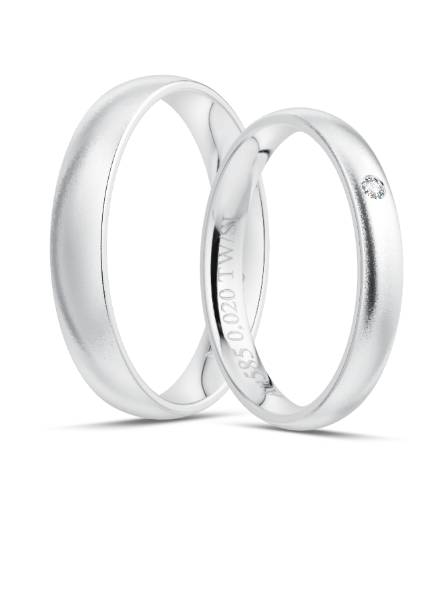 Klassische Trauringe in Weißgold