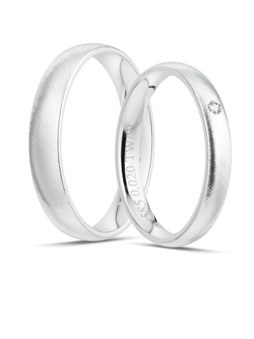 Klassische Trauringe in Weißgold