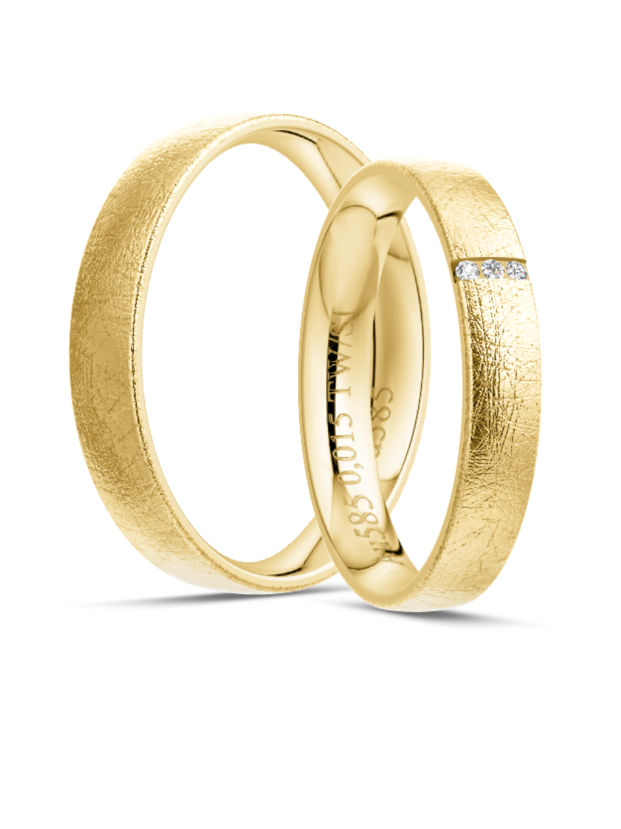 Klassische Trauringe in Gelbgold