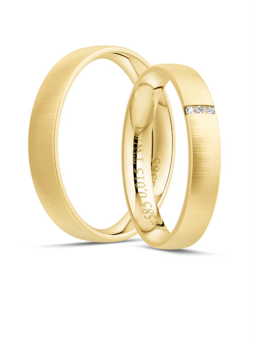 Klassische Trauringe in Gelbgold