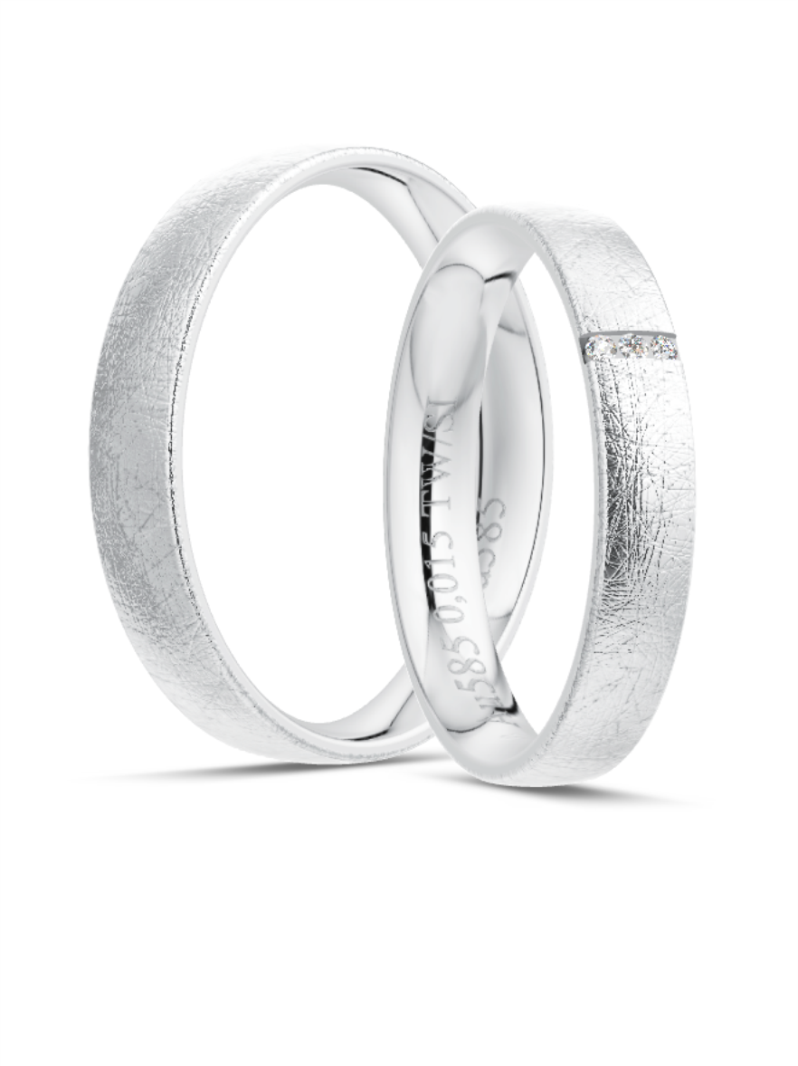 Klassische Trauringe in Weißgold