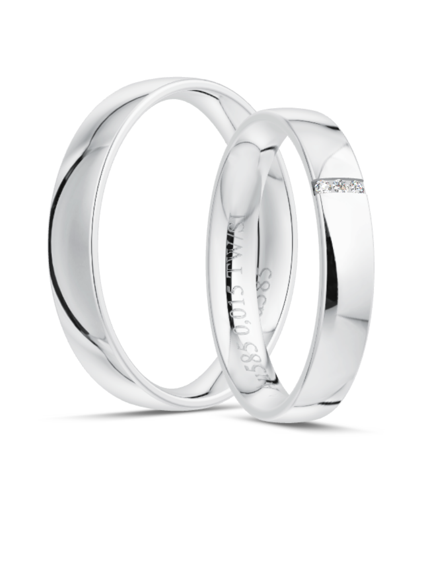 Klassische Trauringe in Weißgold