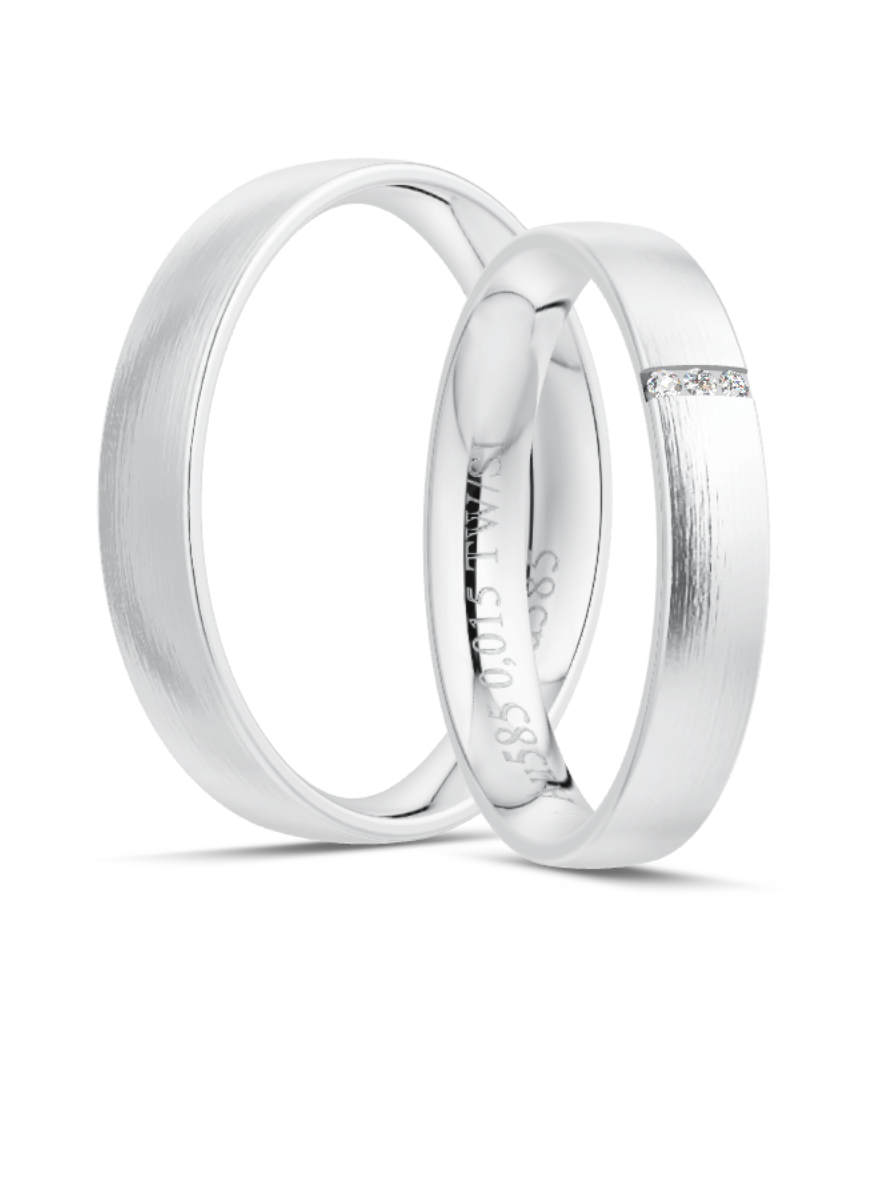 Klassische Trauringe in Weißgold