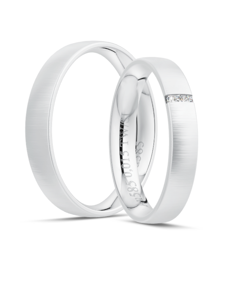 Klassische Trauringe in Weißgold