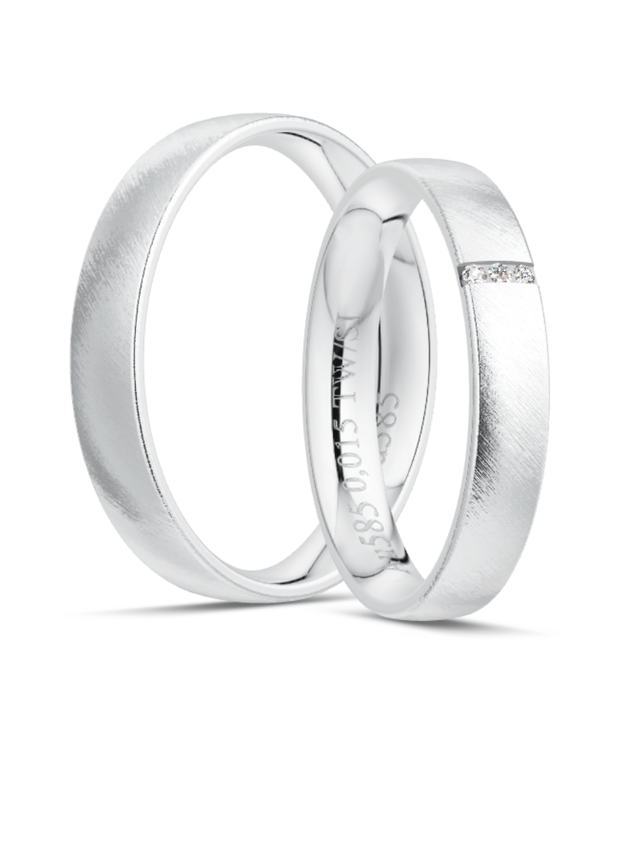 Klassische Trauringe in Weißgold