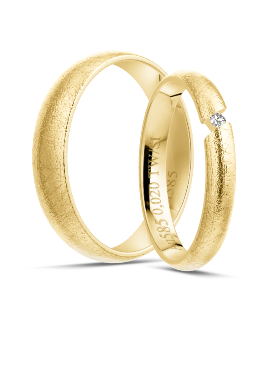 Klassische Trauringe in Gelbgold