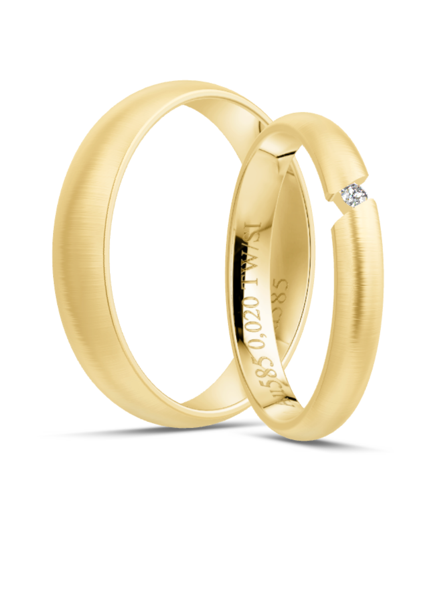 Klassische Trauringe in Gelbgold