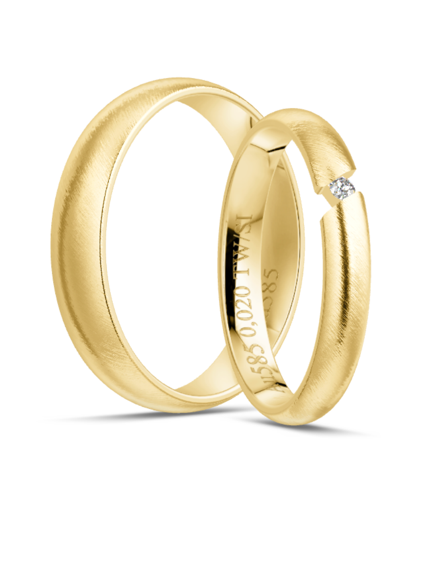 Klassische Trauringe in Gelbgold