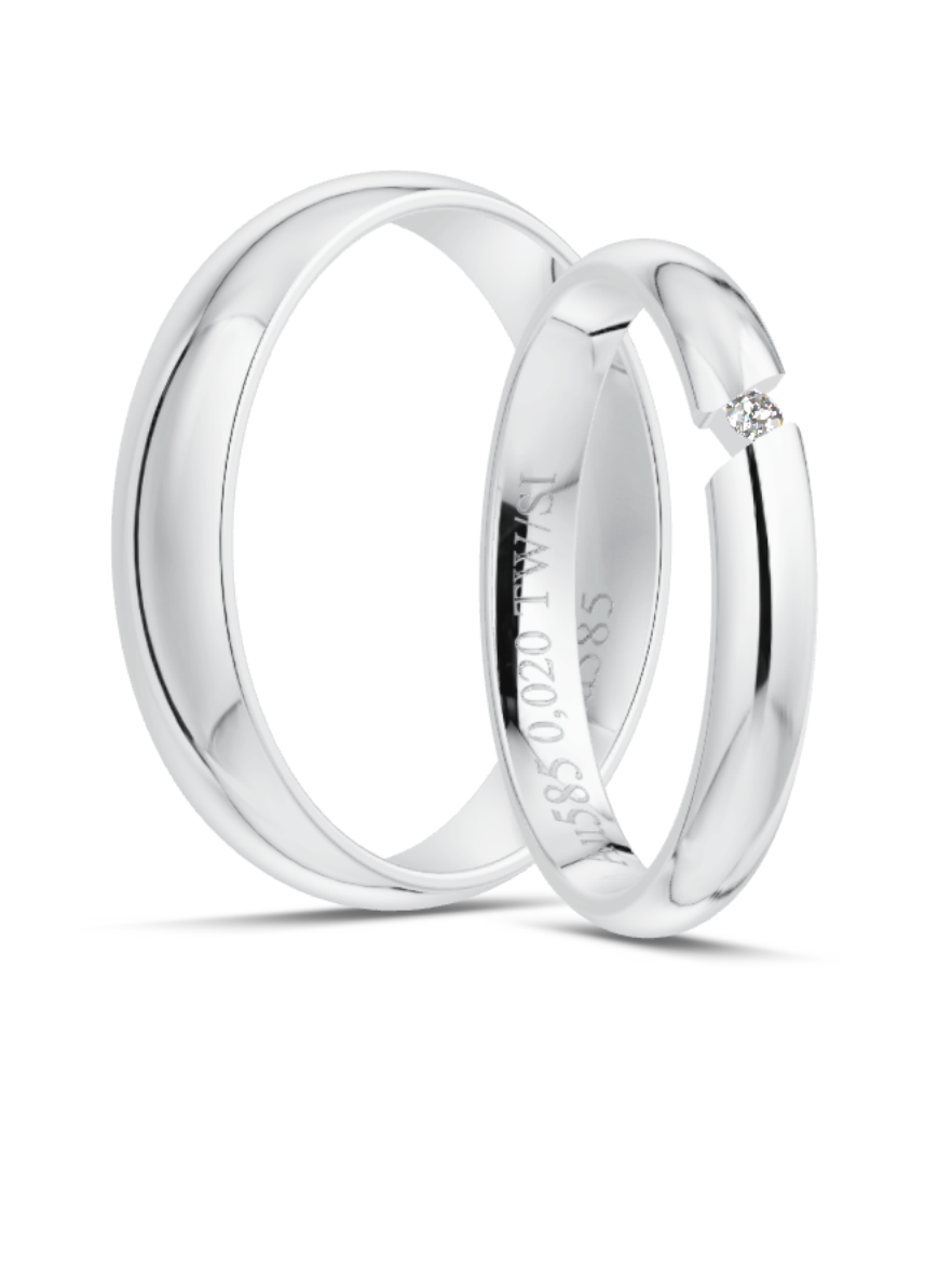 Klassische Trauringe in Weißgold