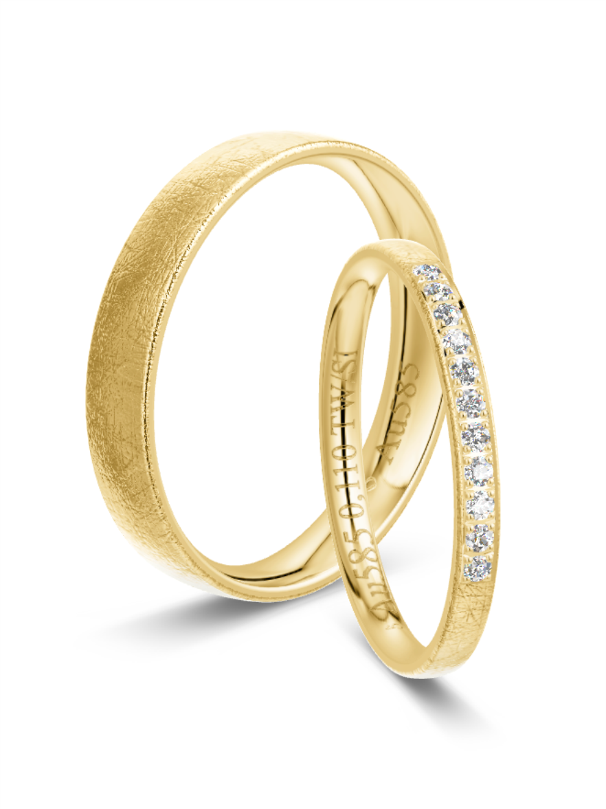 Klassische Trauringe in Gelbgold