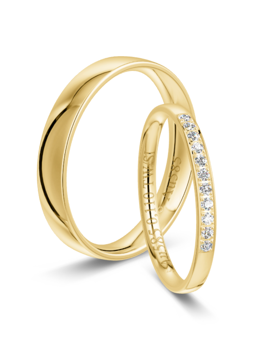 Klassische Trauringe in Gelbgold