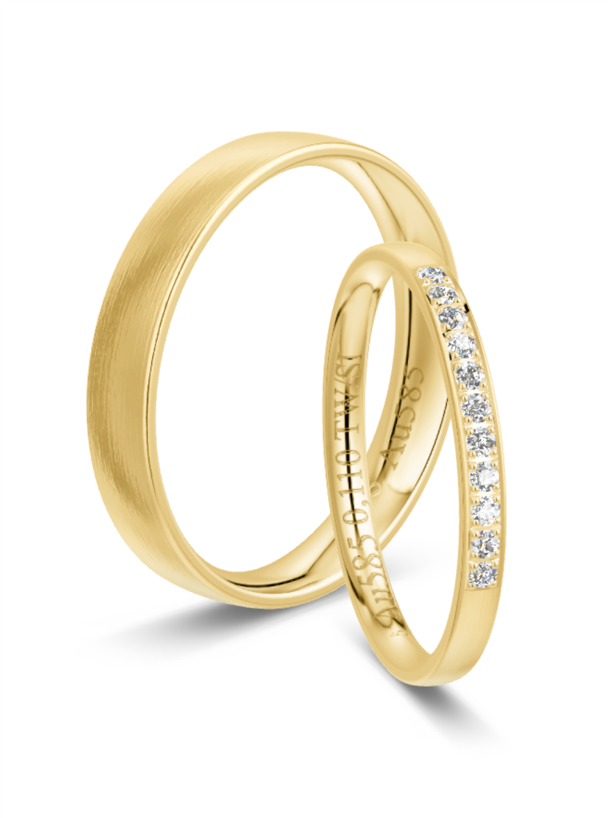 Klassische Trauringe in Gelbgold