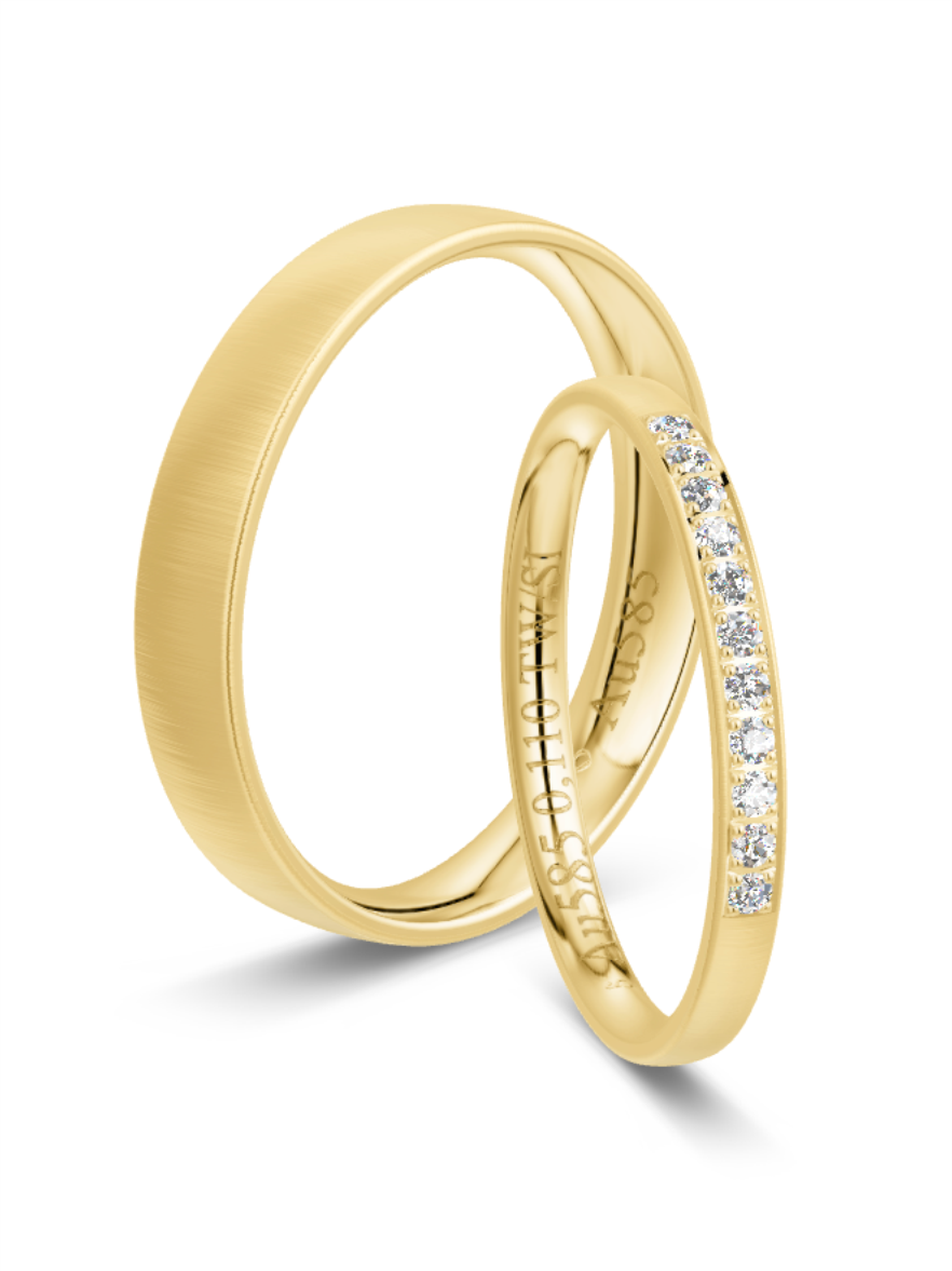 Klassische Trauringe in Gelbgold