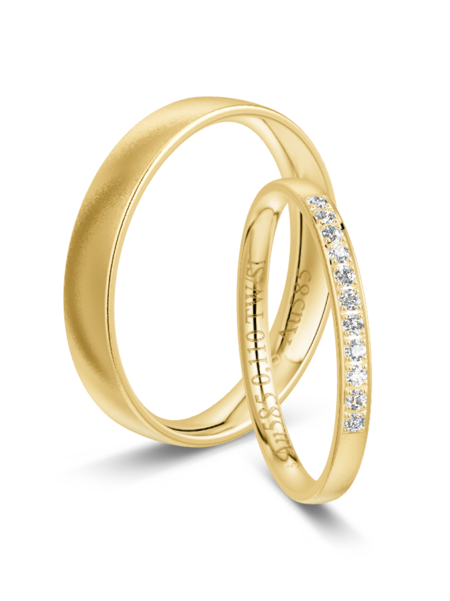 Klassische Trauringe in Gelbgold