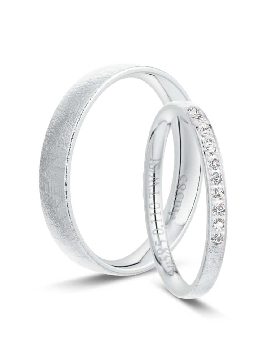 Klassische Trauringe in Weißgold