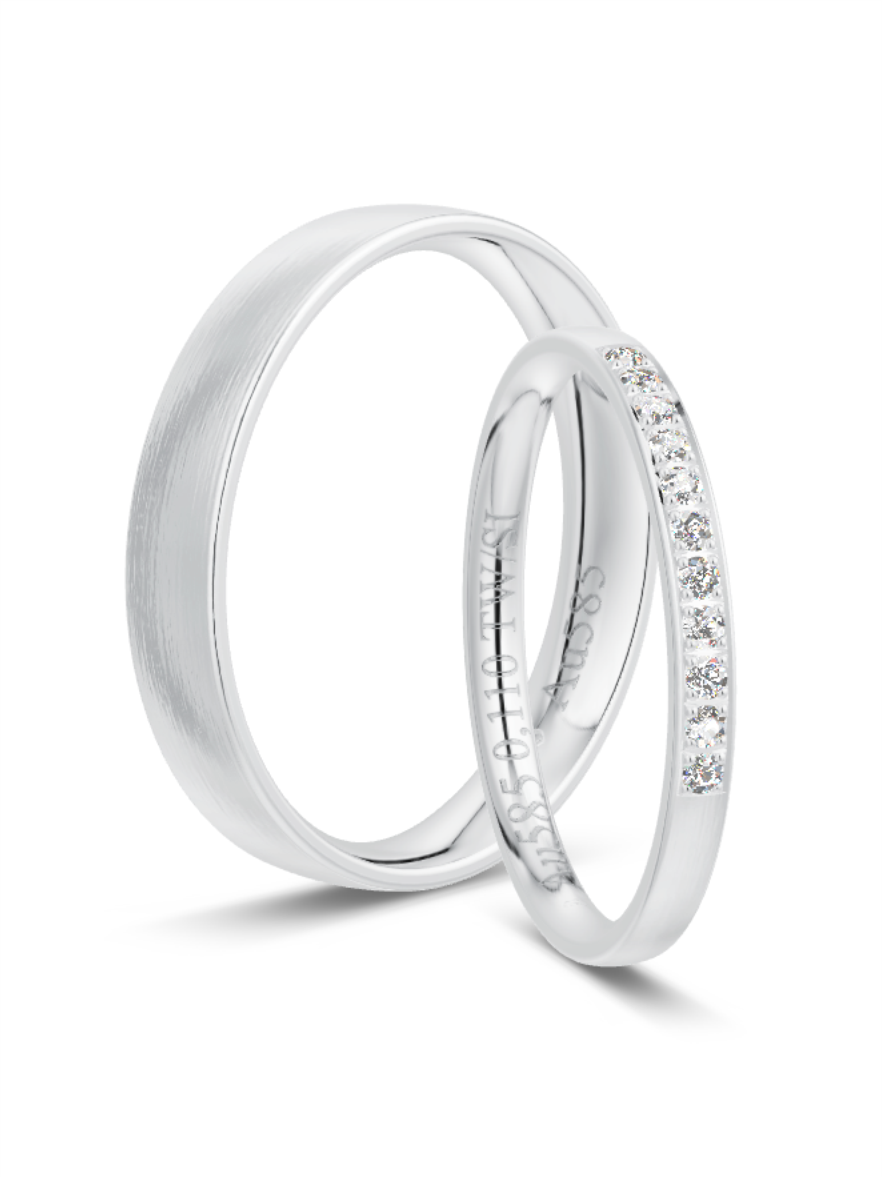 Klassische Trauringe in Weißgold