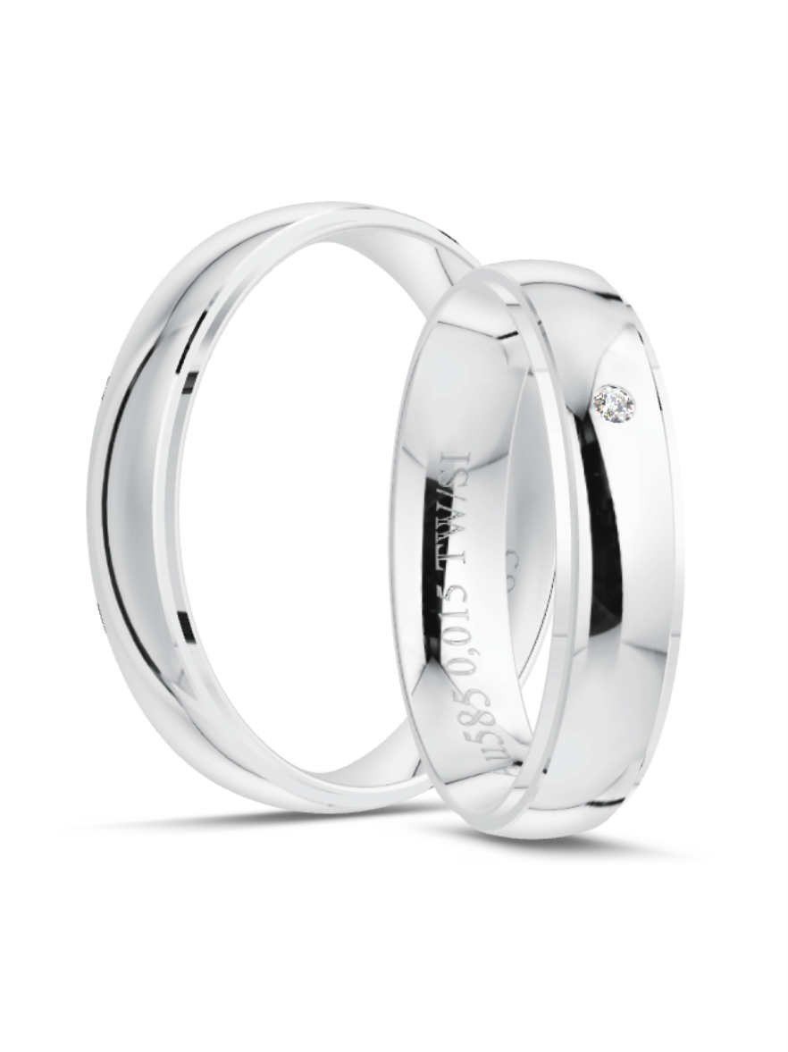 Klassische Trauringe in Weißgold