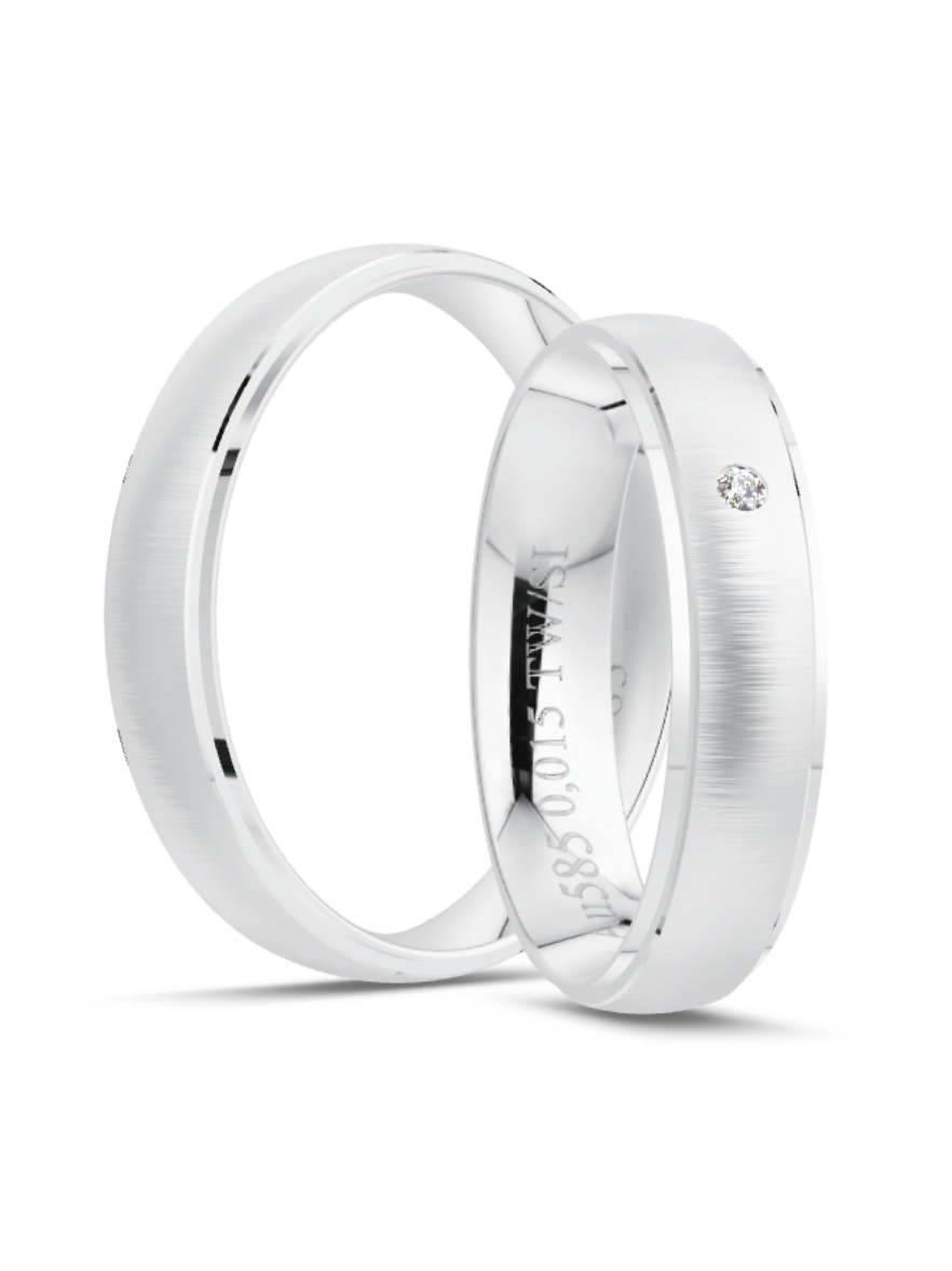 Klassische Trauringe in Weißgold