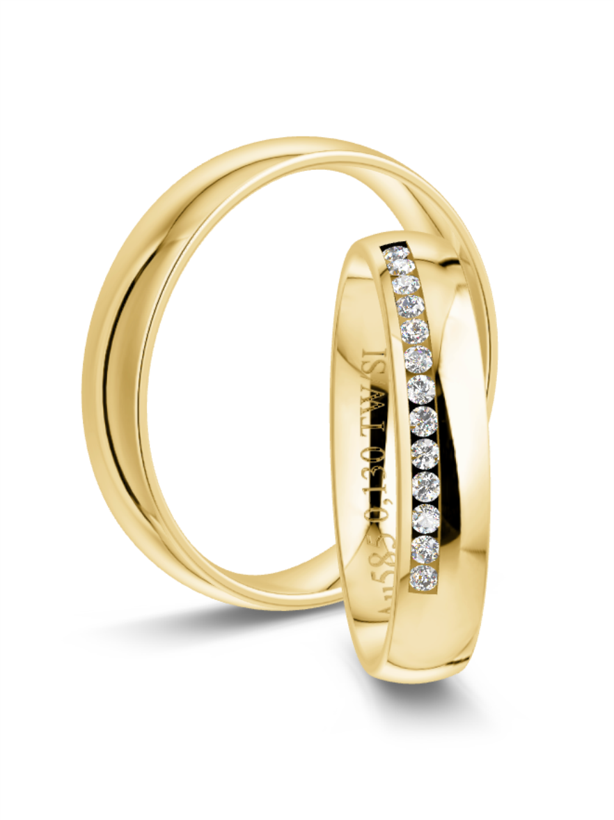 Klassische Trauringe in Gelbgold