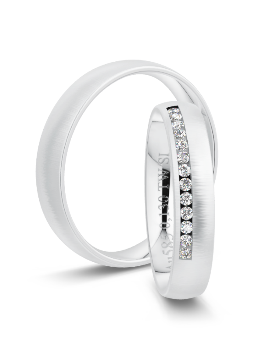 Klassische Trauringe in Weißgold