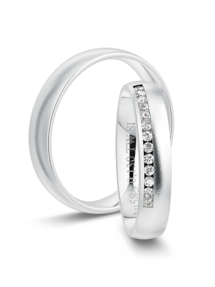 Klassische Trauringe in Weißgold