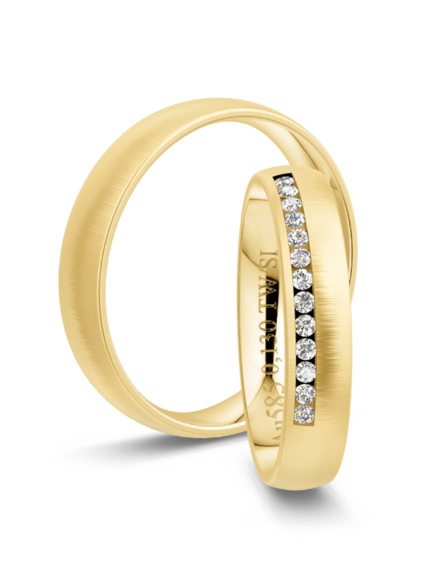 Klassische Trauringe in Gelbgold