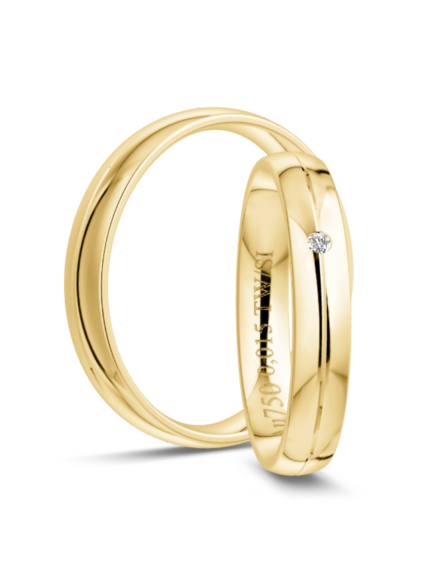 Klassische Trauringe in Gelbgold