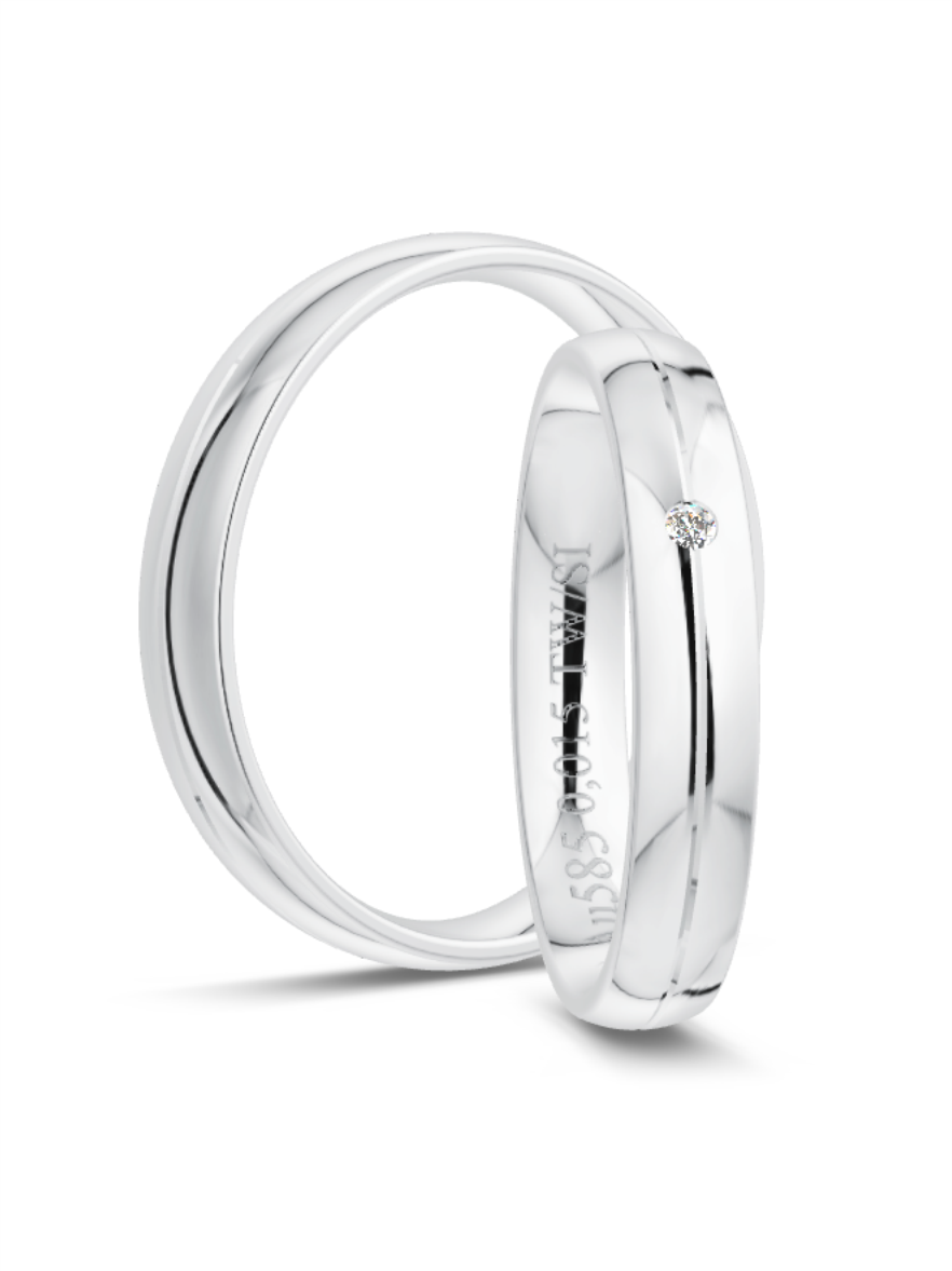 Klassische Trauringe in Weißgold