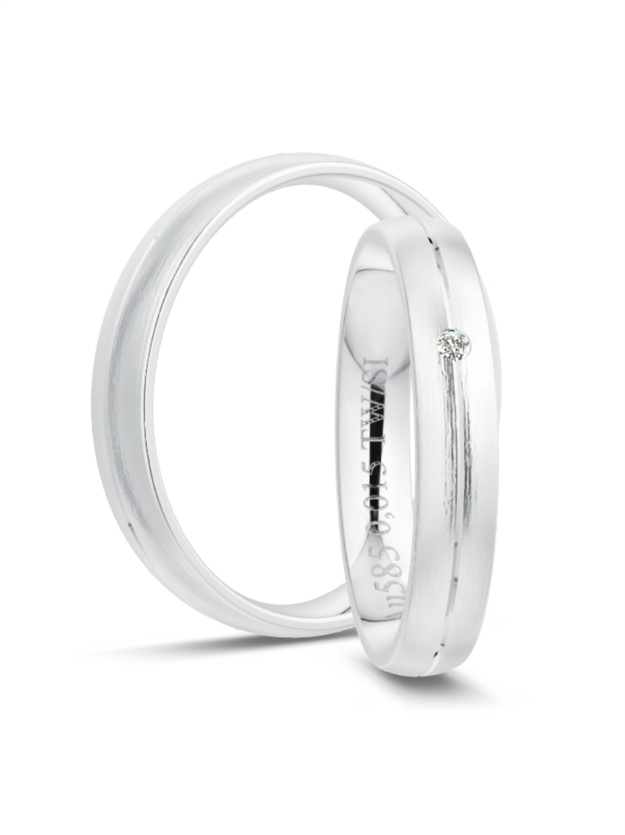 Klassische Trauringe in Weißgold