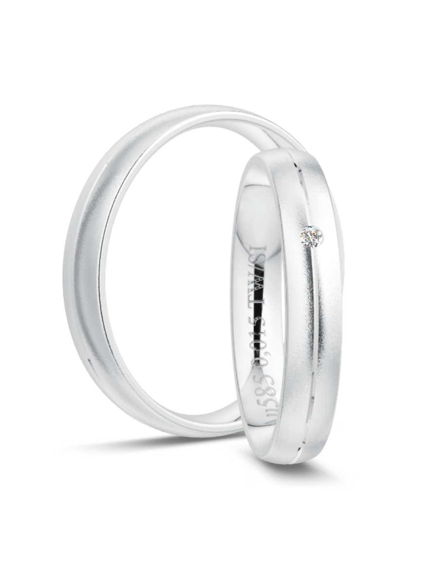 Klassische Trauringe in Weißgold