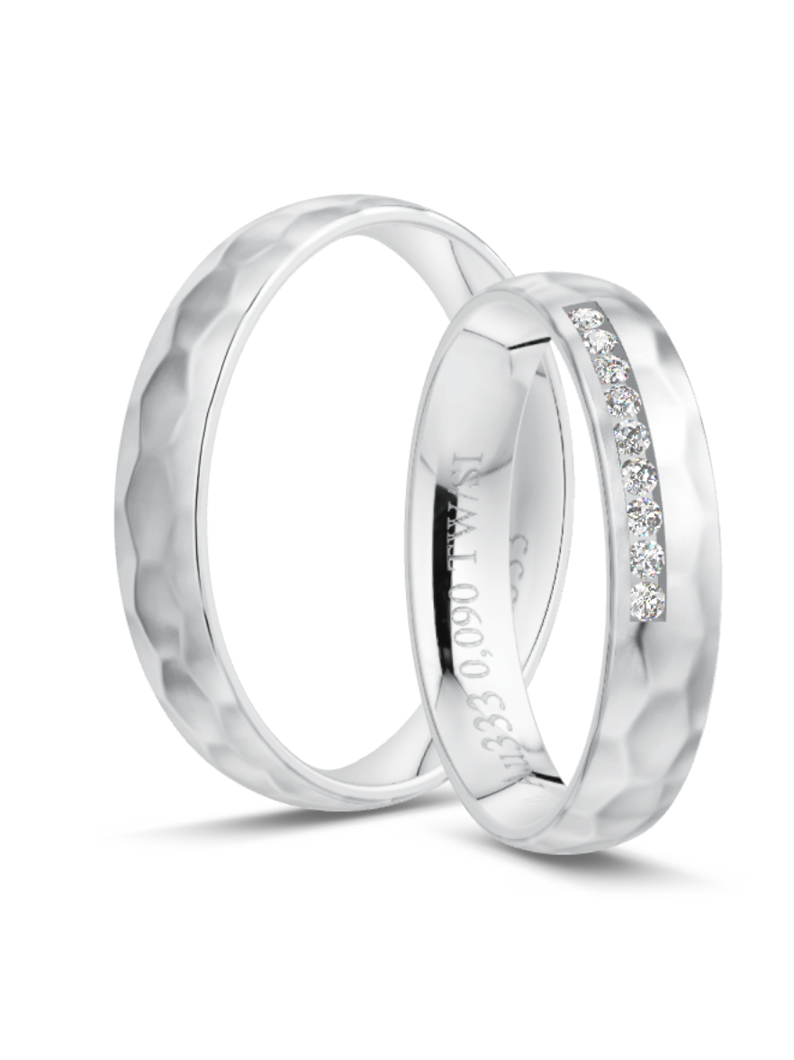 Klassische Trauringe in Weißgold